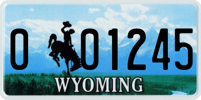 WY license plate 001245