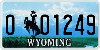 WY license plate 001249