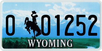 WY license plate 001252