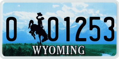 WY license plate 001253