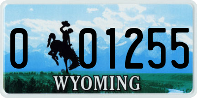 WY license plate 001255