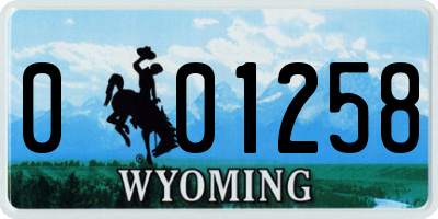 WY license plate 001258