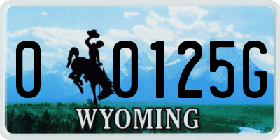 WY license plate 00125G