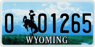 WY license plate 001265