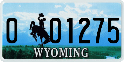 WY license plate 001275