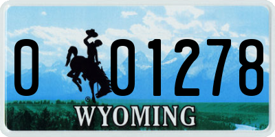 WY license plate 001278