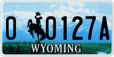 WY license plate 00127A