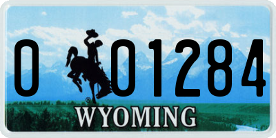 WY license plate 001284