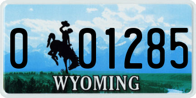 WY license plate 001285