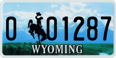 WY license plate 001287