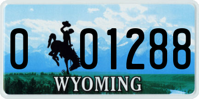 WY license plate 001288