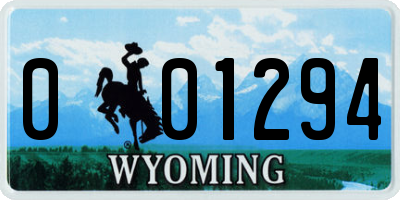 WY license plate 001294