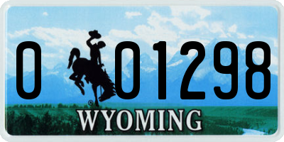 WY license plate 001298