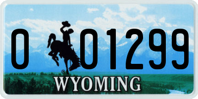 WY license plate 001299