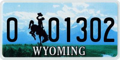 WY license plate 001302