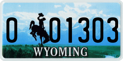 WY license plate 001303