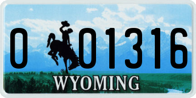 WY license plate 001316