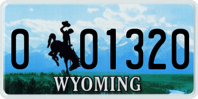 WY license plate 001320