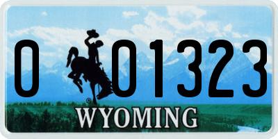 WY license plate 001323