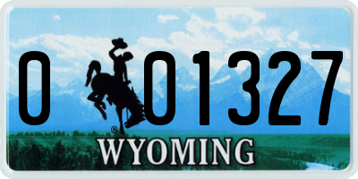 WY license plate 001327