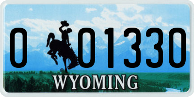 WY license plate 001330