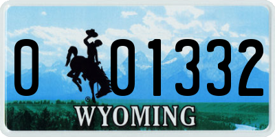 WY license plate 001332