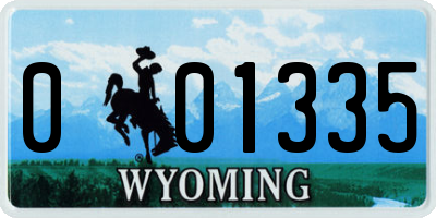 WY license plate 001335