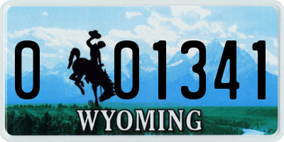 WY license plate 001341