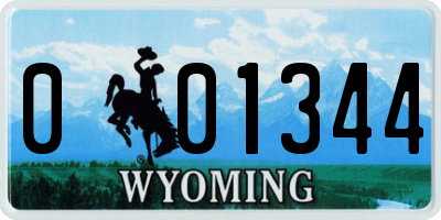 WY license plate 001344