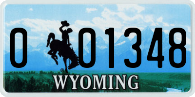 WY license plate 001348