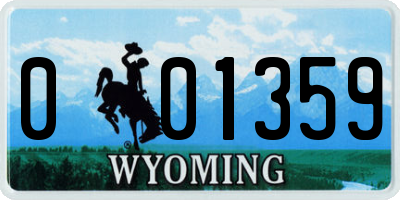 WY license plate 001359