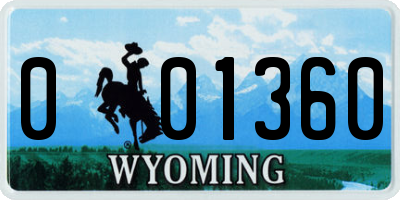 WY license plate 001360