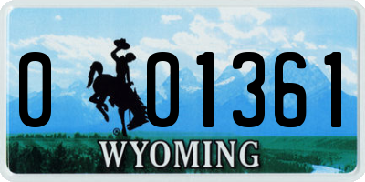 WY license plate 001361