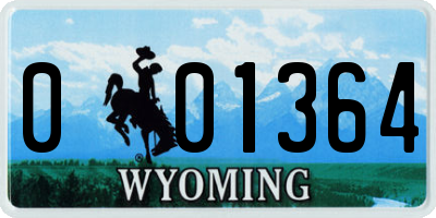 WY license plate 001364