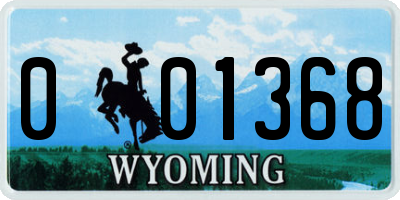 WY license plate 001368