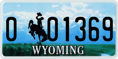 WY license plate 001369