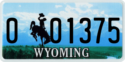 WY license plate 001375