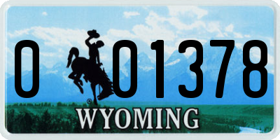 WY license plate 001378