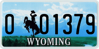 WY license plate 001379