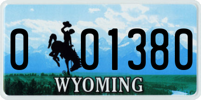 WY license plate 001380