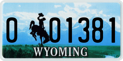 WY license plate 001381