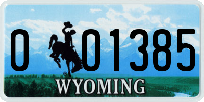 WY license plate 001385