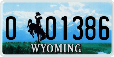 WY license plate 001386