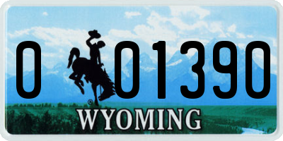 WY license plate 001390