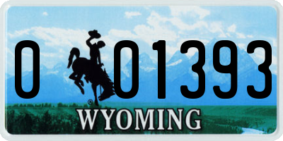 WY license plate 001393