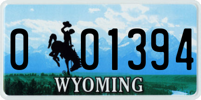 WY license plate 001394