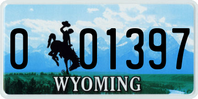 WY license plate 001397