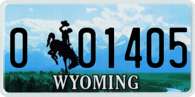 WY license plate 001405