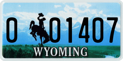 WY license plate 001407