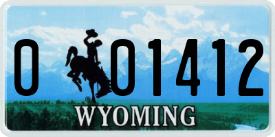 WY license plate 001412